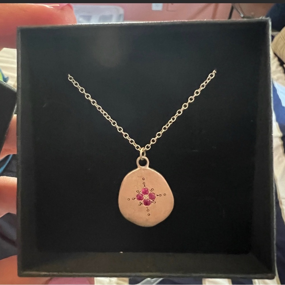 Ruby and silver necklace